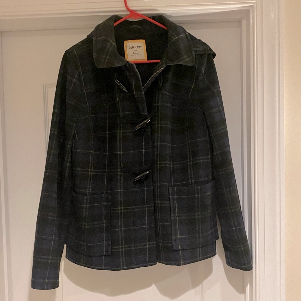 Old Navy Womens Coat, with hood, Plaid